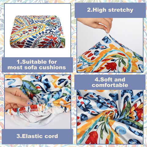 BBSET eight-pack paisley cushion covers refresh sofas with durable fabric.