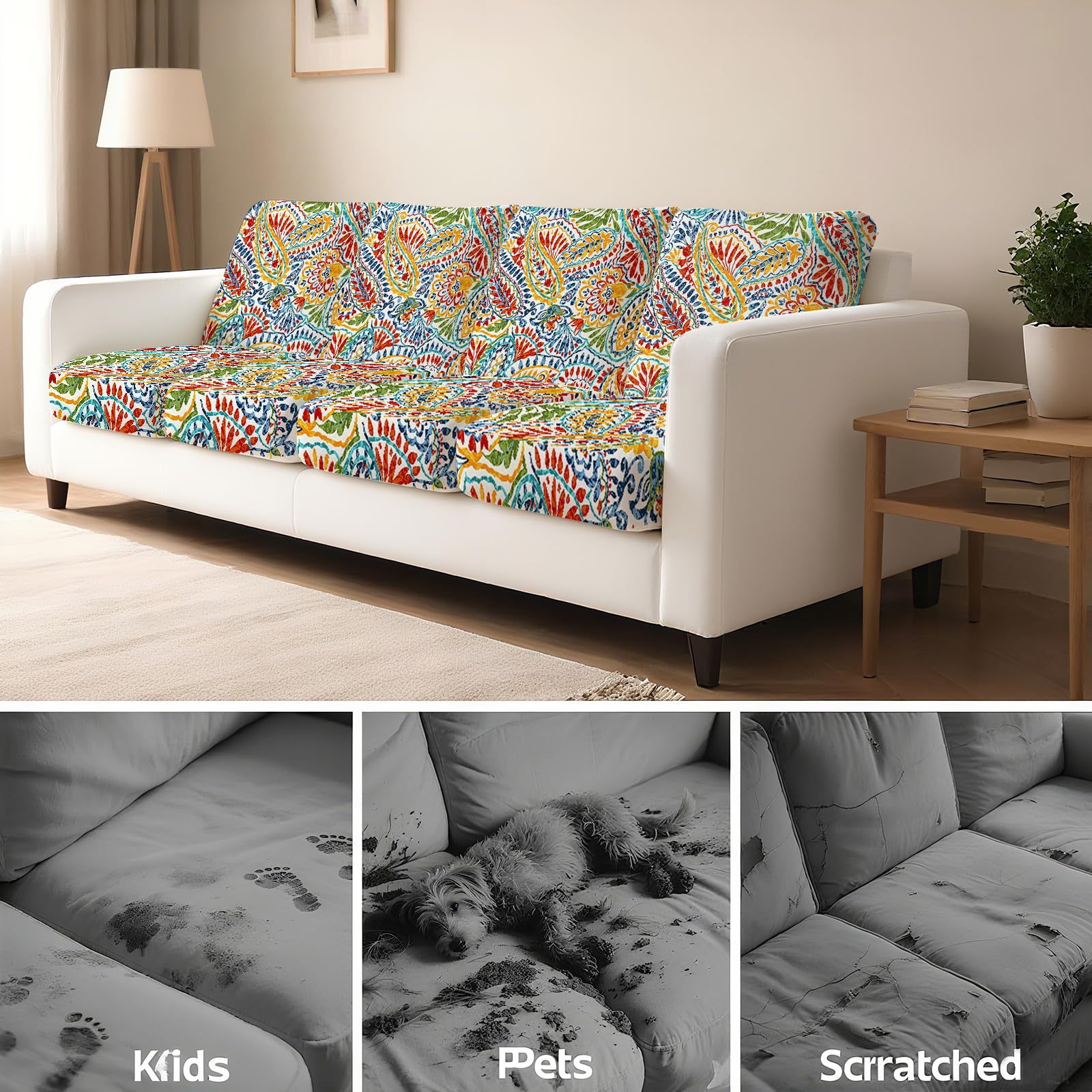 BBSET machine-washable paisley cushion cover offers easy care.