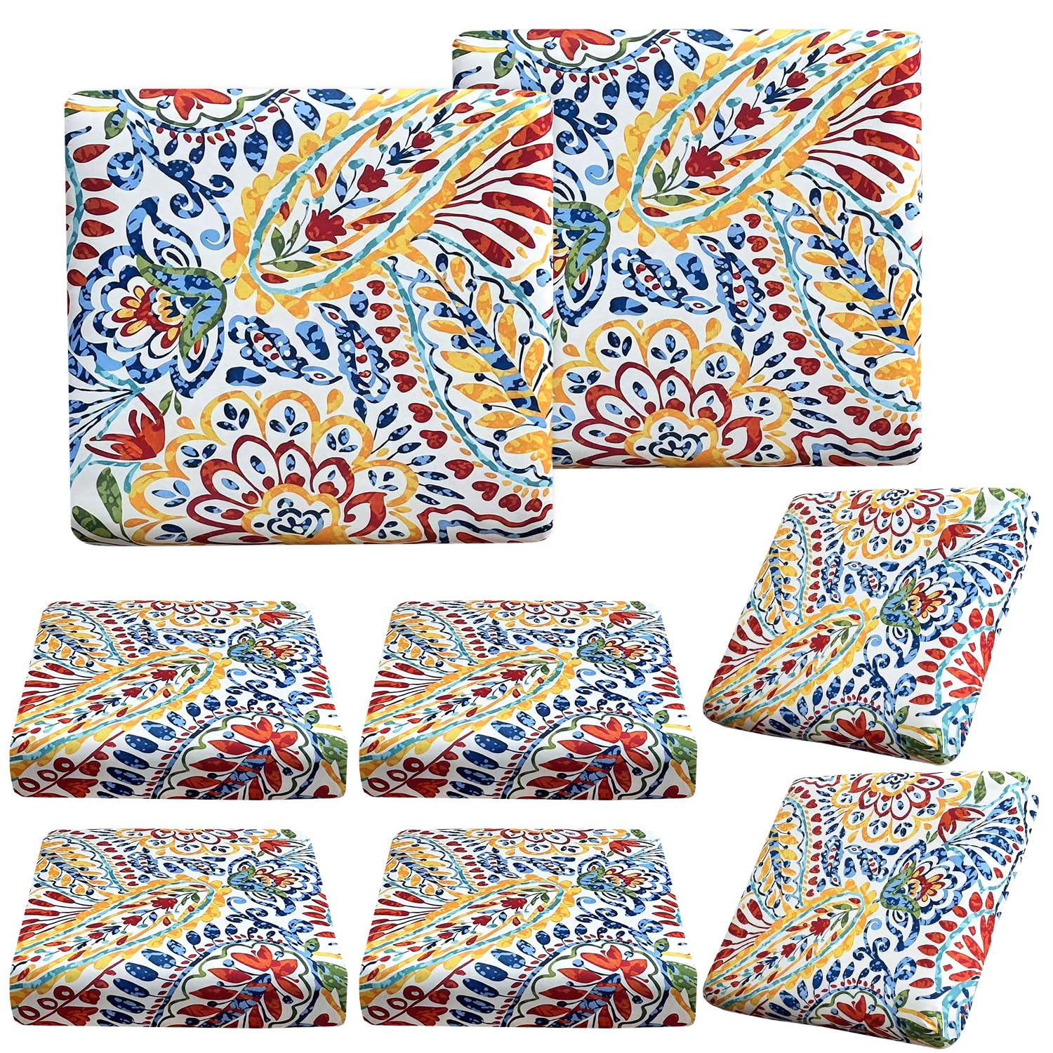 BBSET paisley patio cushion cover in vibrant outdoor decor protects cushions.