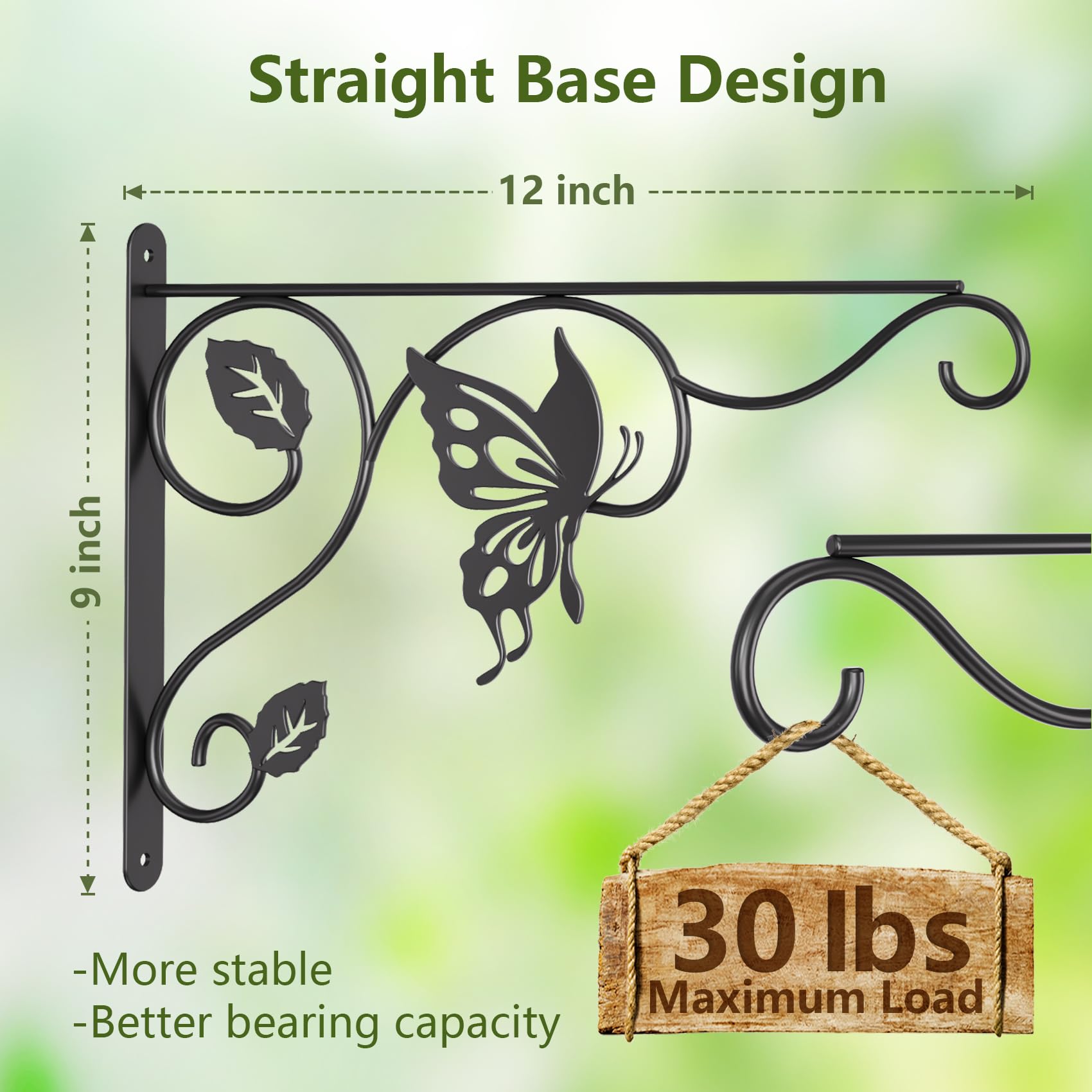 BBTFAA butterfly-design plant hook adds natural charm to gardens and patios.