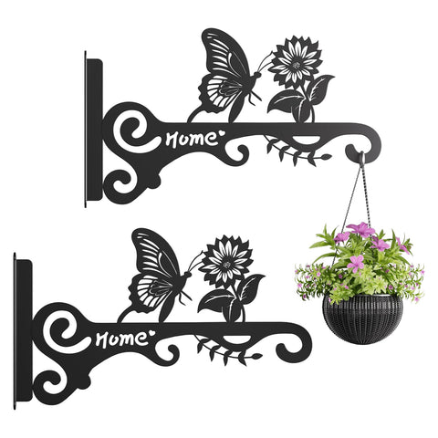 BBTFAA metal plant hooks with butterfly design for decorative indoor use.