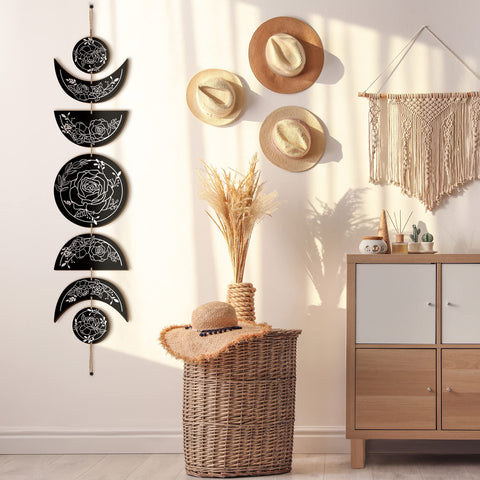 BBTO moon phases wall art front-back design adds depth