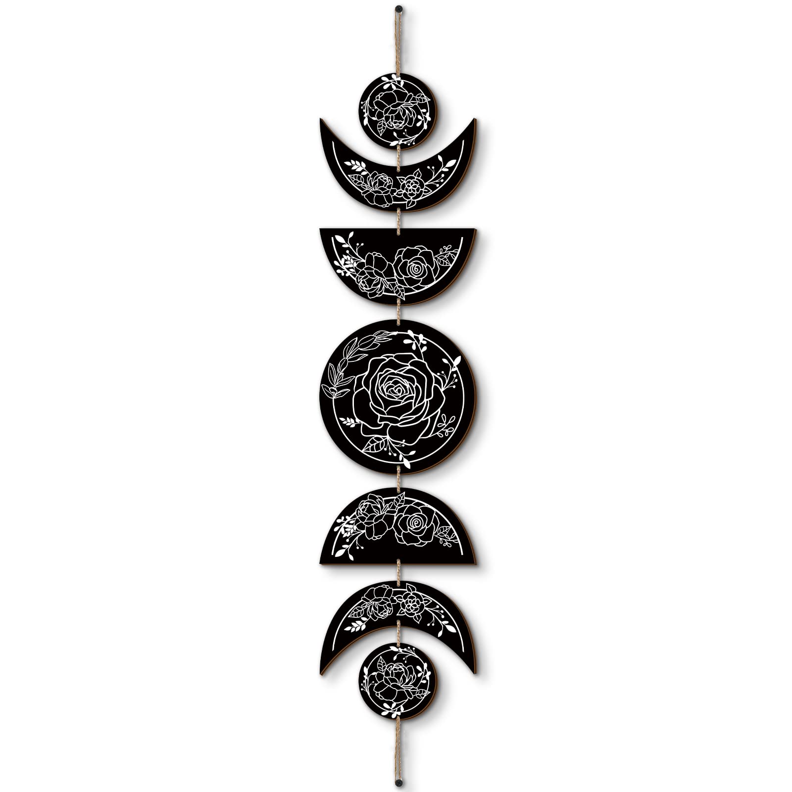 BBTO moon phases wood wall hanging adds warm ambience
