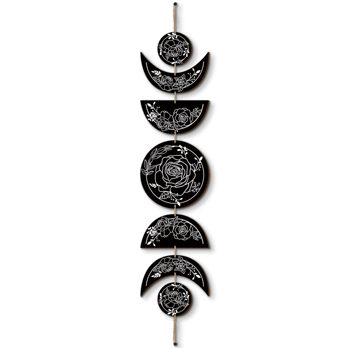 BBTO moon phases wood wall hanging adds warm ambience
