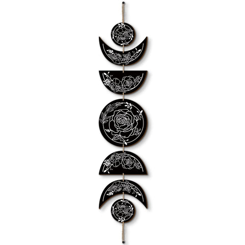 BBTO moon phases wood wall hanging adds warm ambience