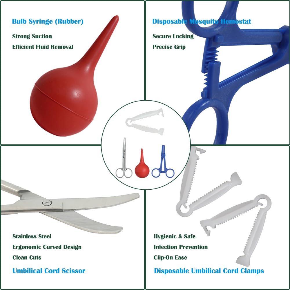 BCDHAMATE 15-pack umbilical clamps with non-slip grip