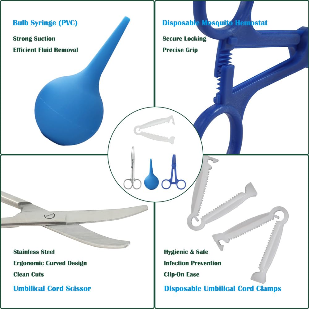 BCDHAMATE umbilical clamps ready for quick one handed application
