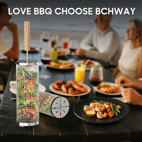 BCHWAY portable grill basket perfect for camping and picnics