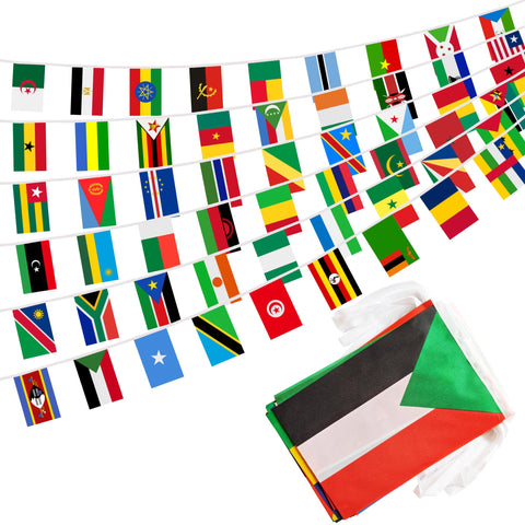 BCLin Africa 54-countries flag-string stretched for events and displays