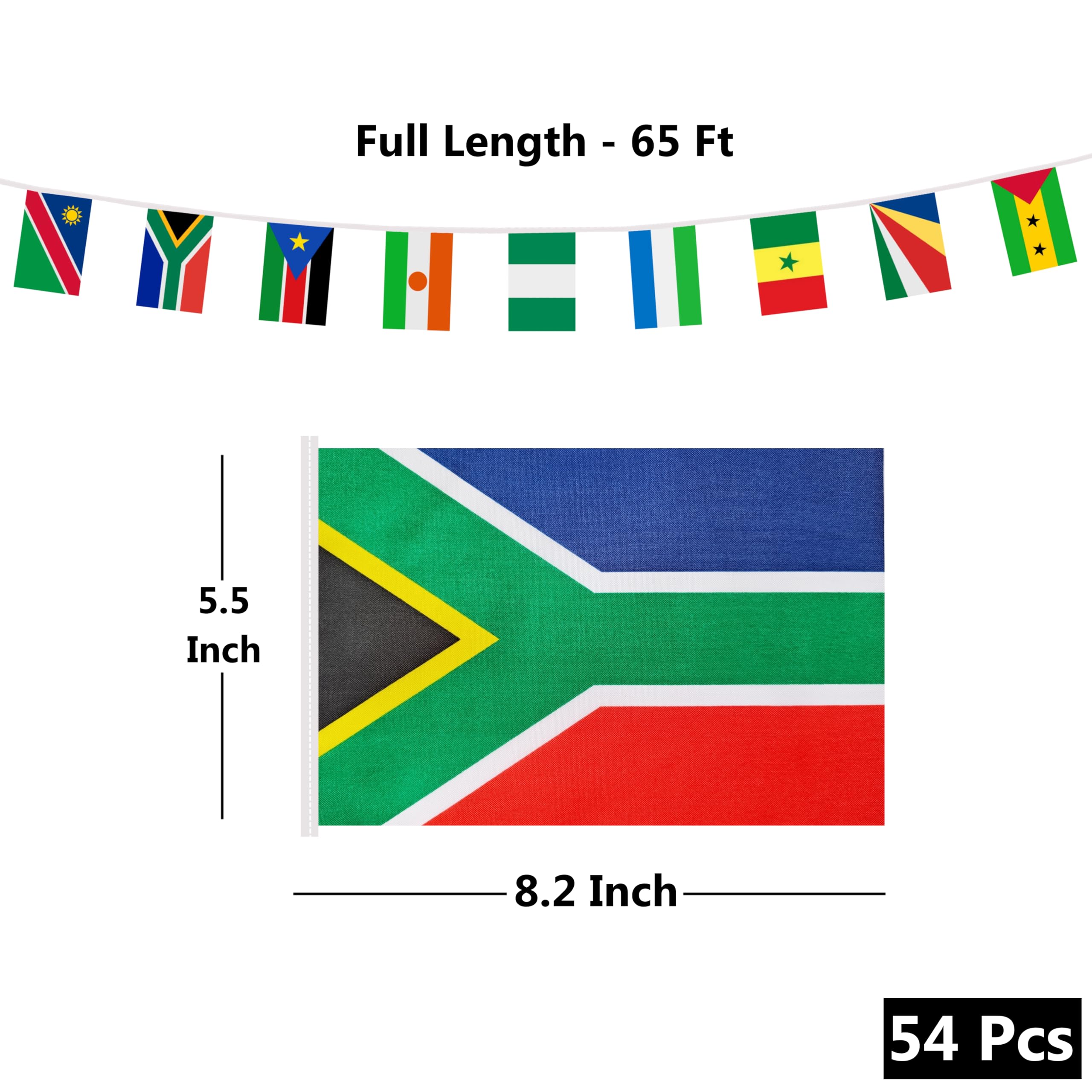 BCLin Africa flag 8-2x5-5-inch for classroom and banner displays