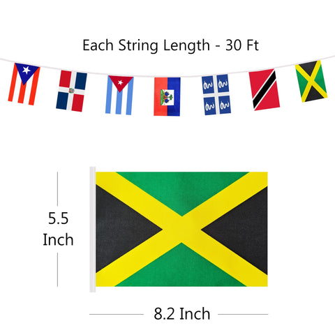 BCLin Caribbean flag banner close-up shows vivid colors that resist fading.