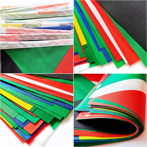BCLin Caribbean flag banner outdoors for festive events and durable use.