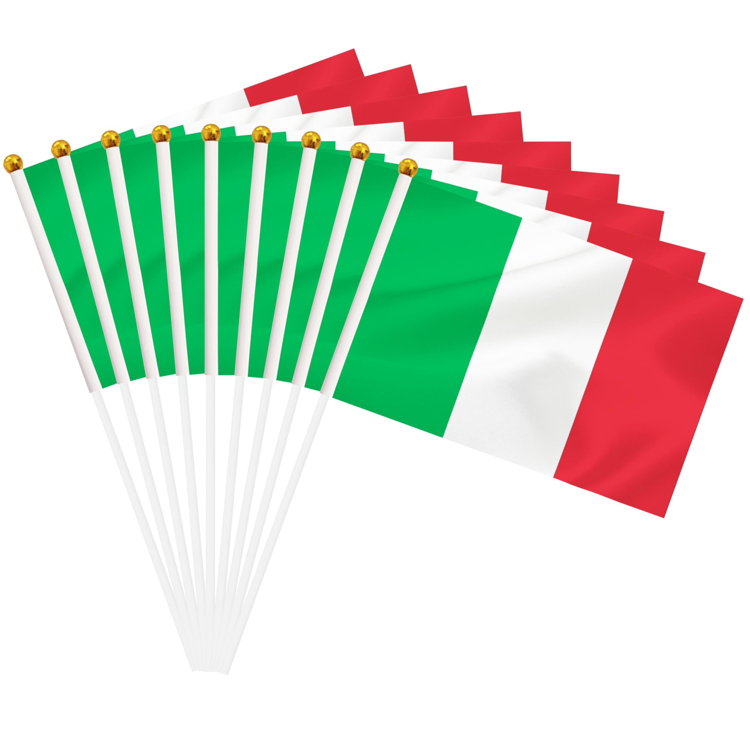 BCLin Italy hand-held flag 8.2x5.5 inches fluttering in breeze for parades