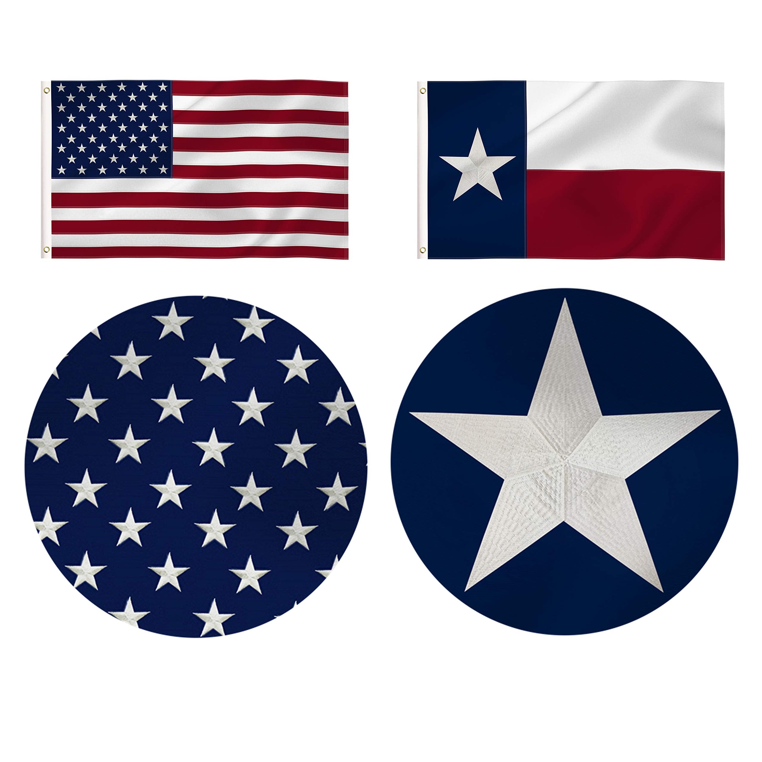 BCLin Texas flag 4x6 nylon with embroidered stars for weather-ready display