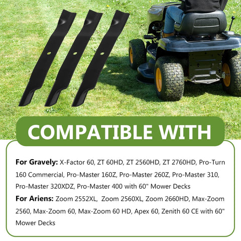 BCQNXX 3-pack replacement blades for quick mower maintenance.