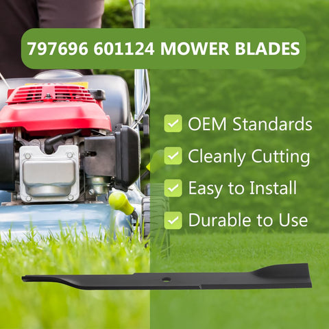 BCQNXX blades dimensions 18-1/2 in x 2-1/2 in for precise mowing