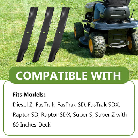 BCQNXX center-hole 5/8 inch blades fit secure mounting on 60-inch decks.