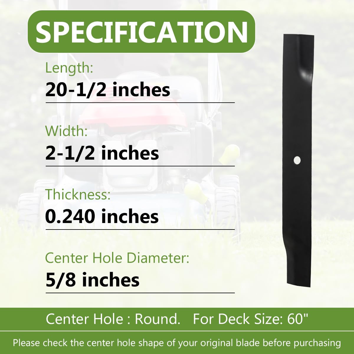BCQNXX durable steel blades with 20-1/2 inch length for long-lasting cutting.