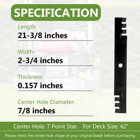 BCQNXX blades feature extended cutting surface for efficient mowing.