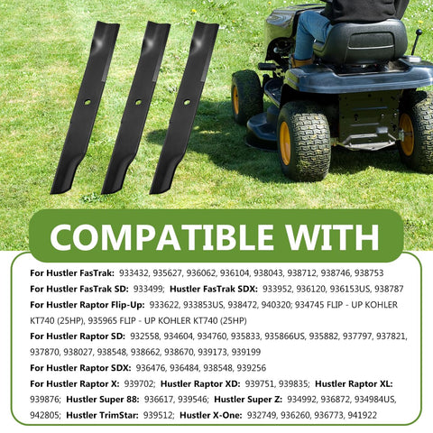 BCQNXX blades compatible with Hustler SD SDX XL Super Z series