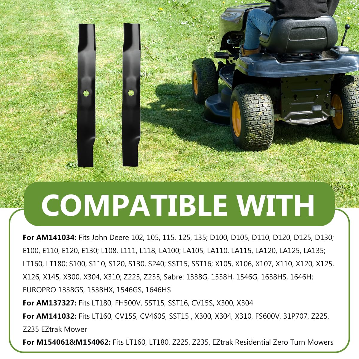 BCQNXX 2‑pack blade set for ongoing mowing tasks