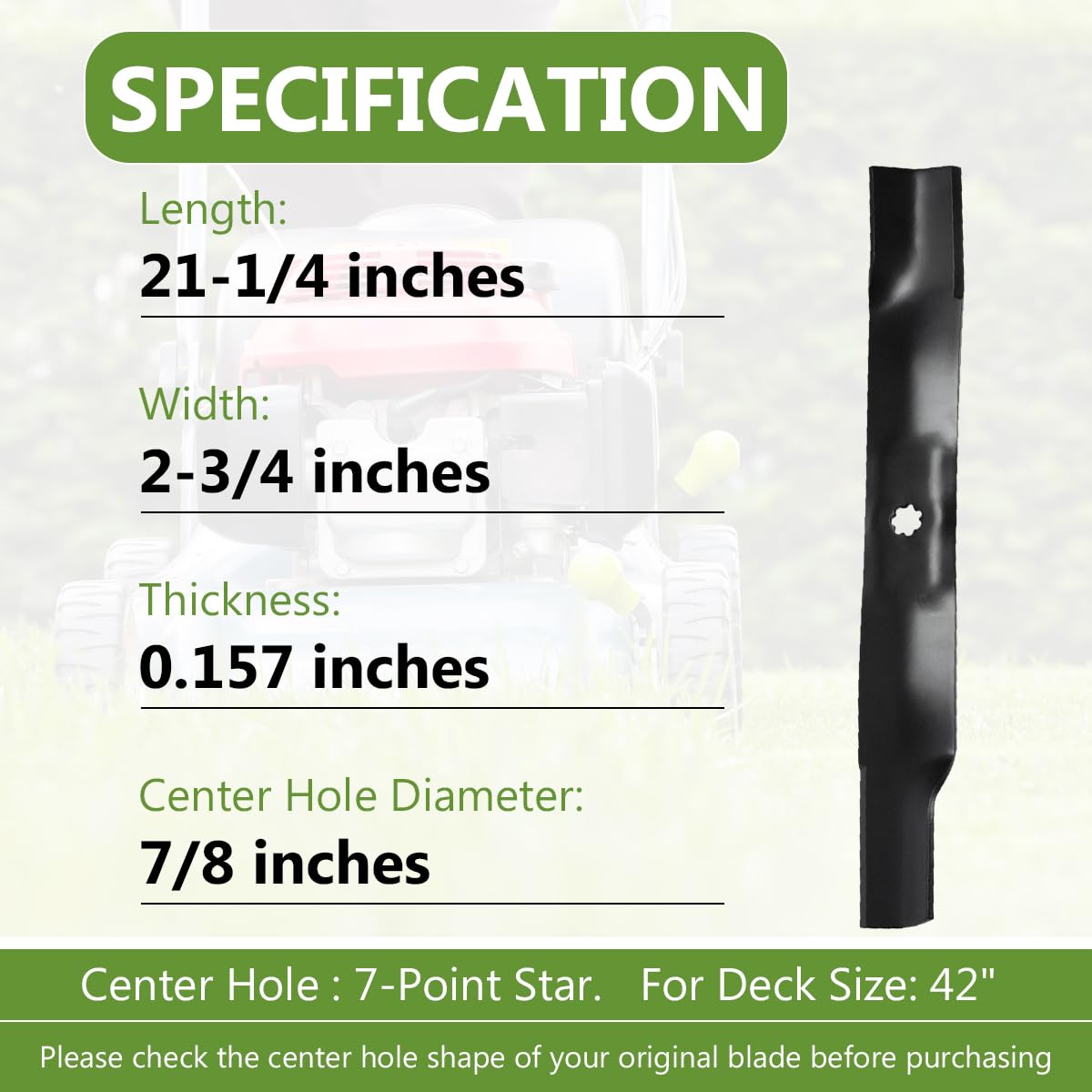 BCQNXX high lift blade for Z225/Z235 delivers smooth grass slicing