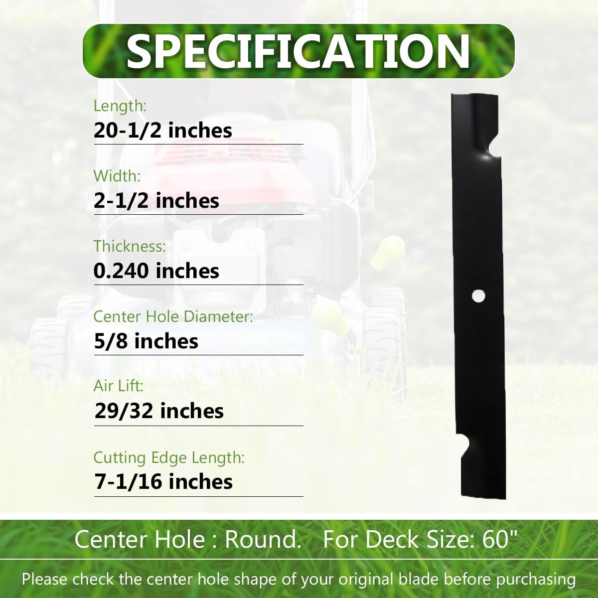 BCQNXX blades mounted on a Hustler 60-inch deck delivering even cuts