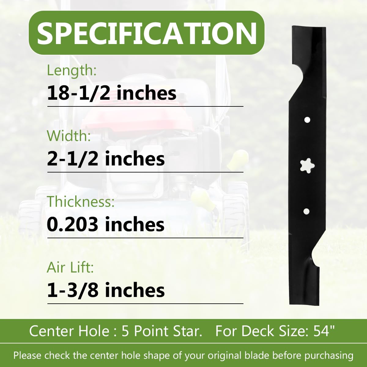 BCQNXX high lift blade compatible with Husqvarna mowers for versatile performance
