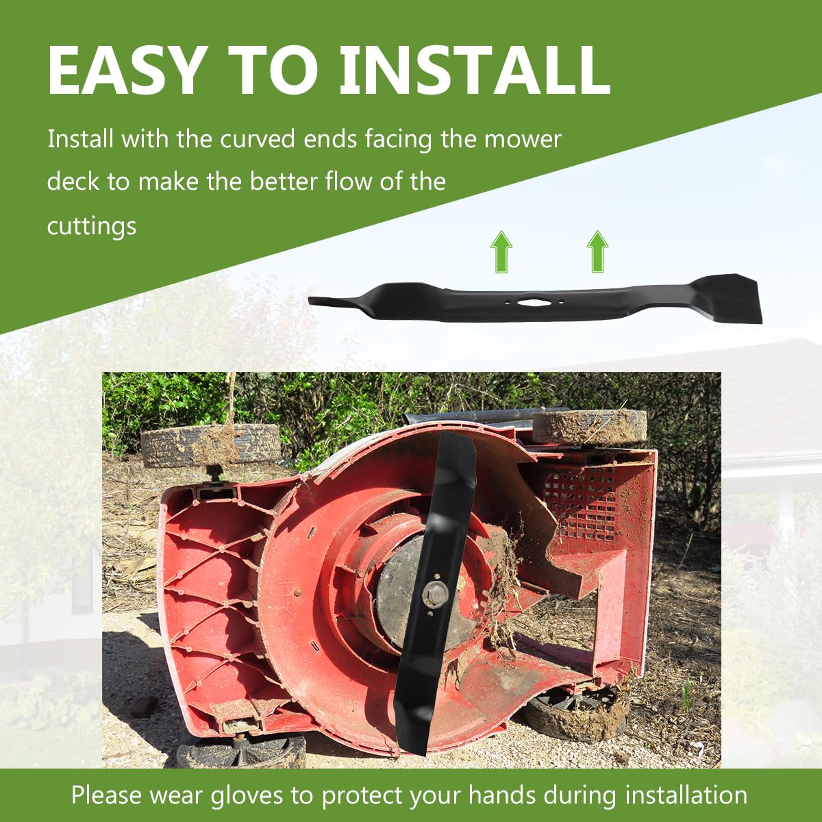 BCQNXX two-pack high-lift blades for easy swap and ongoing lawn care