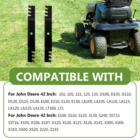 BCQNXX two-pack mulching blades simplify maintenance and replacement.