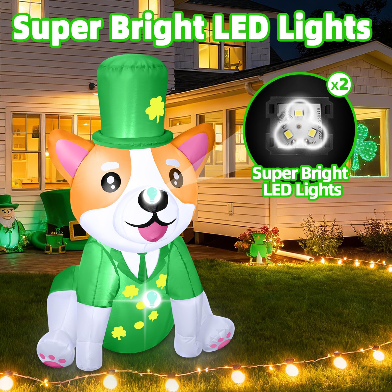 BD inflatable with built-in LEDs glows vividly day and night.
