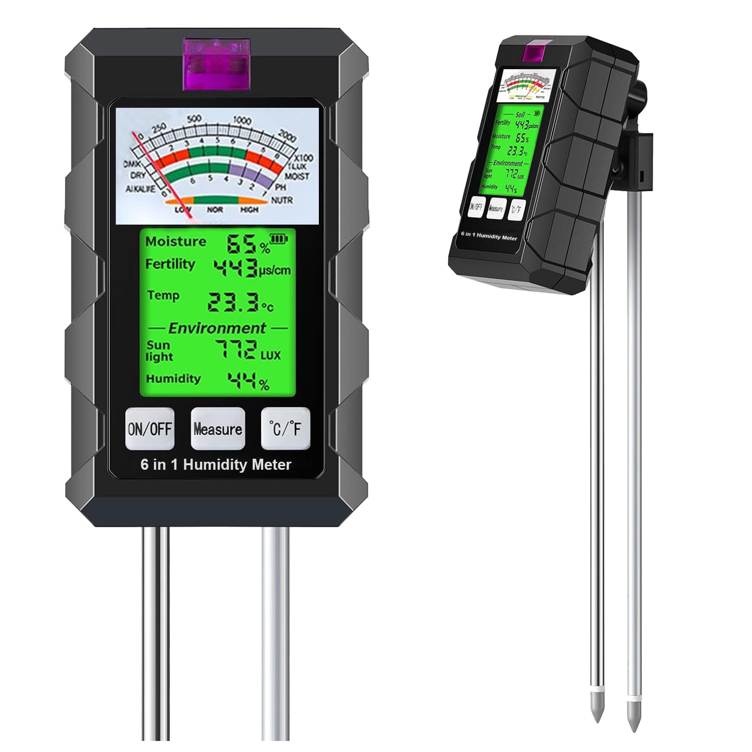 BDZMLITE 6-in-1 meter with digital display for fast readings.
