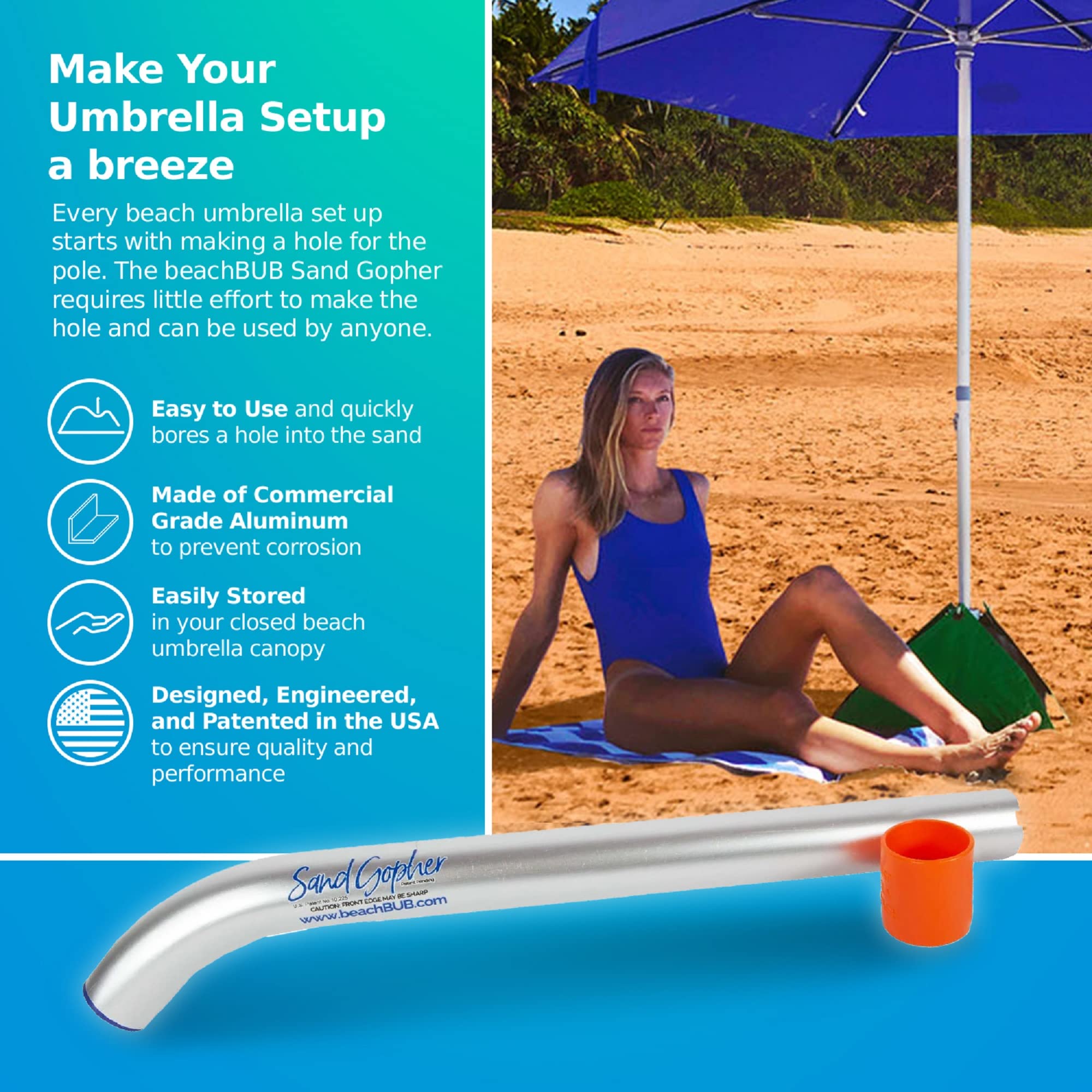 Engineered in the USA, BeachBUB Sand Gopher delivers durable performance on tough sands.