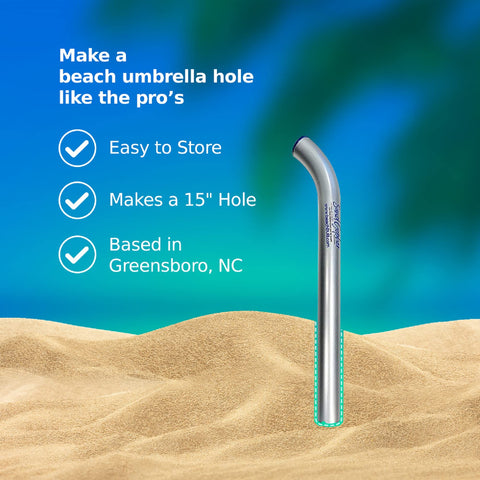 BeachBUB Sand Gopher is the ideal accessory alongside umbrella frames for fast setup.