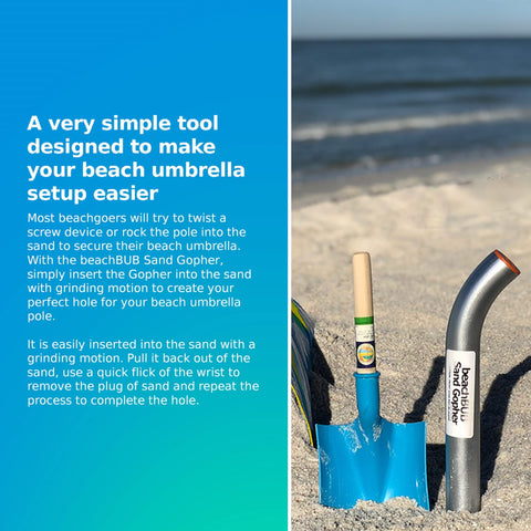 BeachBUB Sand Gopher's aluminum construction offers smooth twisting for a clean hole start.