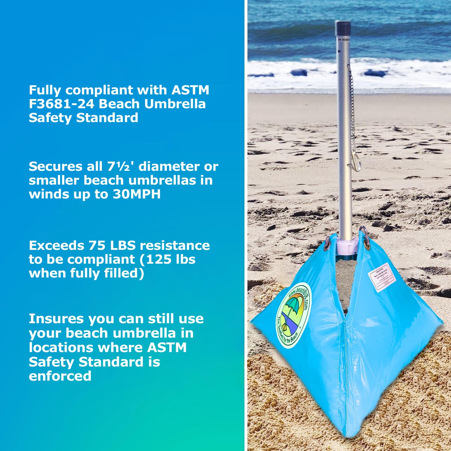 BeachBUB Ultra Base material is water-repellent and sun-resistant.