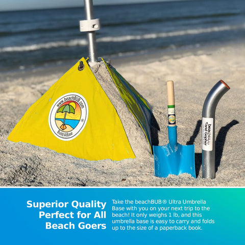 BeachBUB Ultra Base demonstrates wind stability on a windy beach.