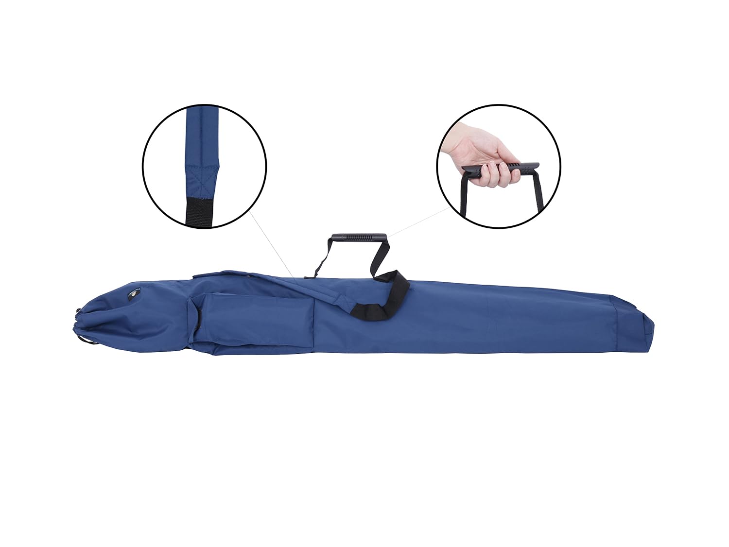 BeachMall bag interior pole sleeve keeps umbrella secure