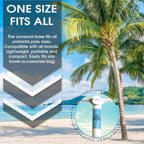 Beachr ABS plastic base resists rust from salt and sand.