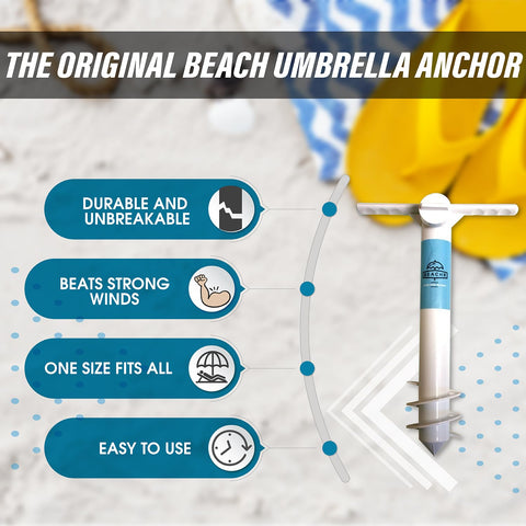 Beachr Heavy-Duty Sand Anchor Screw provides wind resistance for breezy days.
