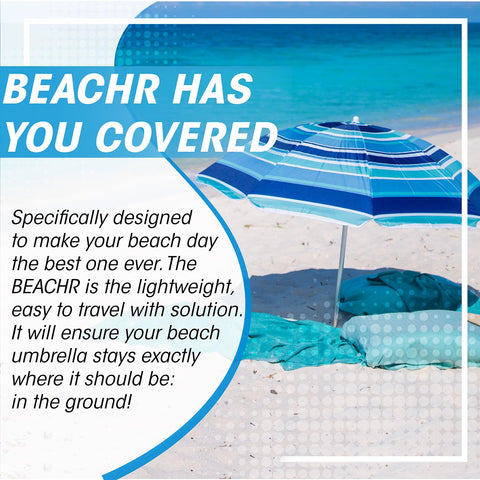 Beachr Universal Stand Holder fits most pole sizes for quick setup.