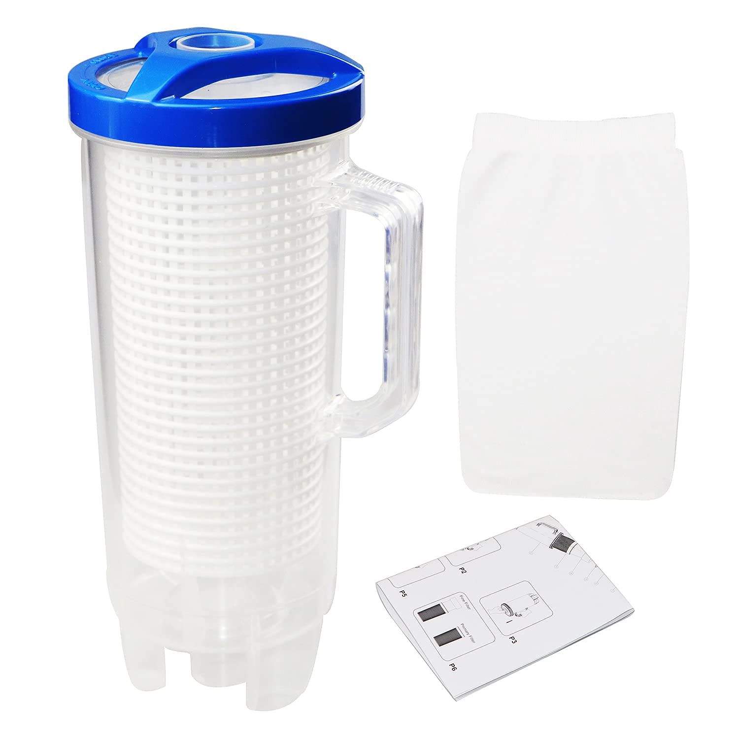 BeadChica inline pool filter canister with mesh basket traps leaves and toys efficiently.