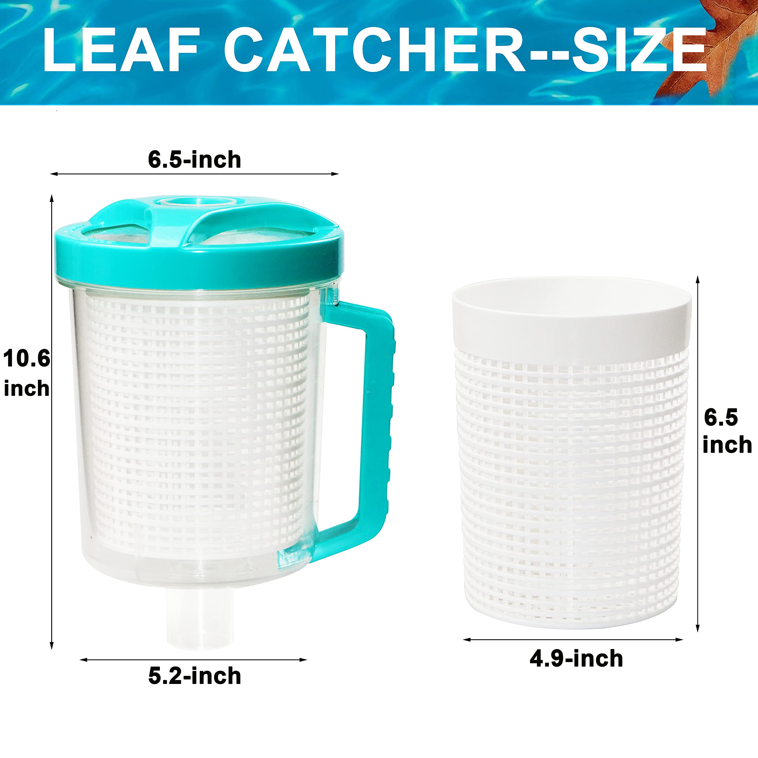BeadChica inline leaf catcher connects easily to 1-1/2 inch hoses
