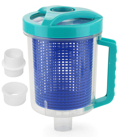 BeadChica pool leaf catcher in-line design traps debris before reaching the pump.