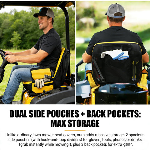 BeadChica water-repellent seat cover keeps your mower dry after light showers.