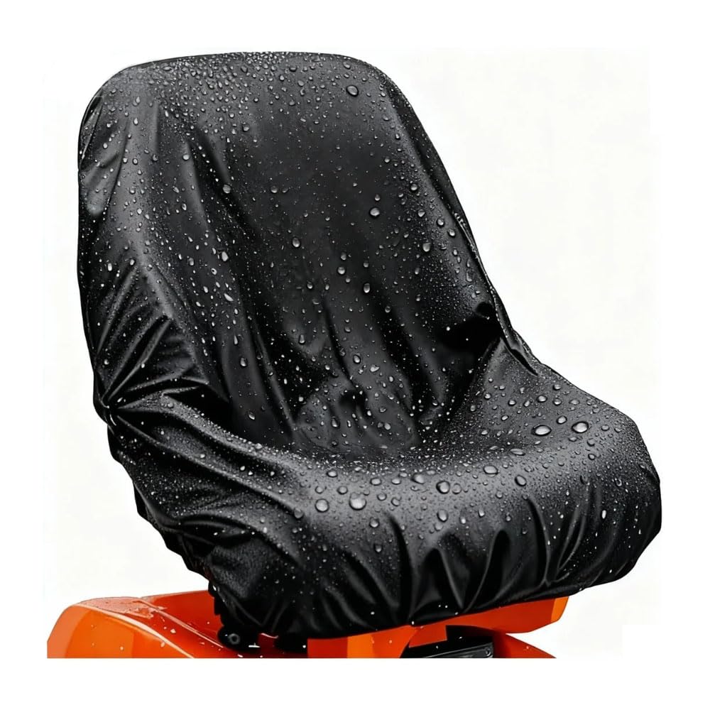 BeadChica waterproof tractor seat cover on a seat protecting against rain.