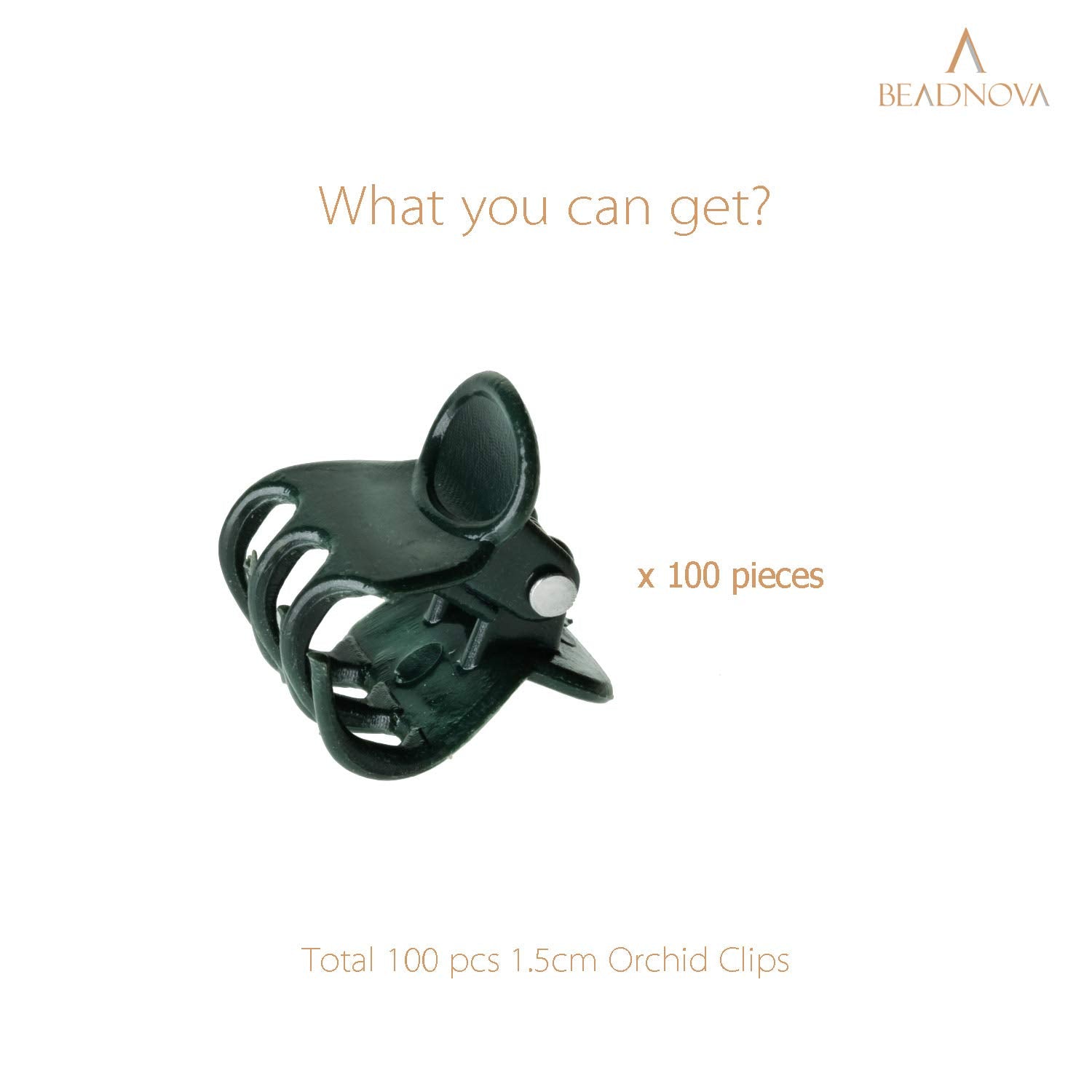 BEADNOVA orchid clips closeup shows lightweight sturdy plastic