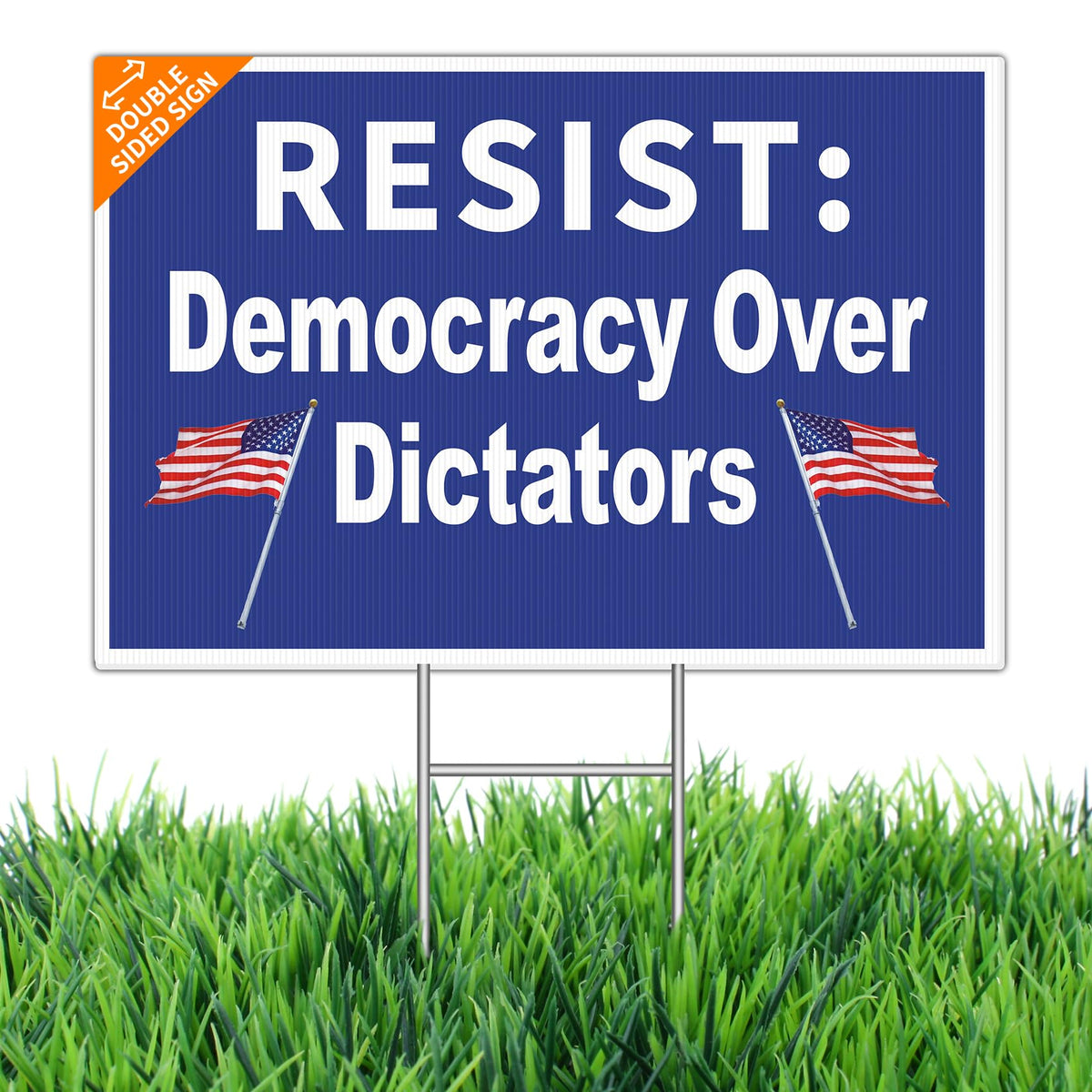 BeaMystGear RESIST front view yard sign ready for outdoor display