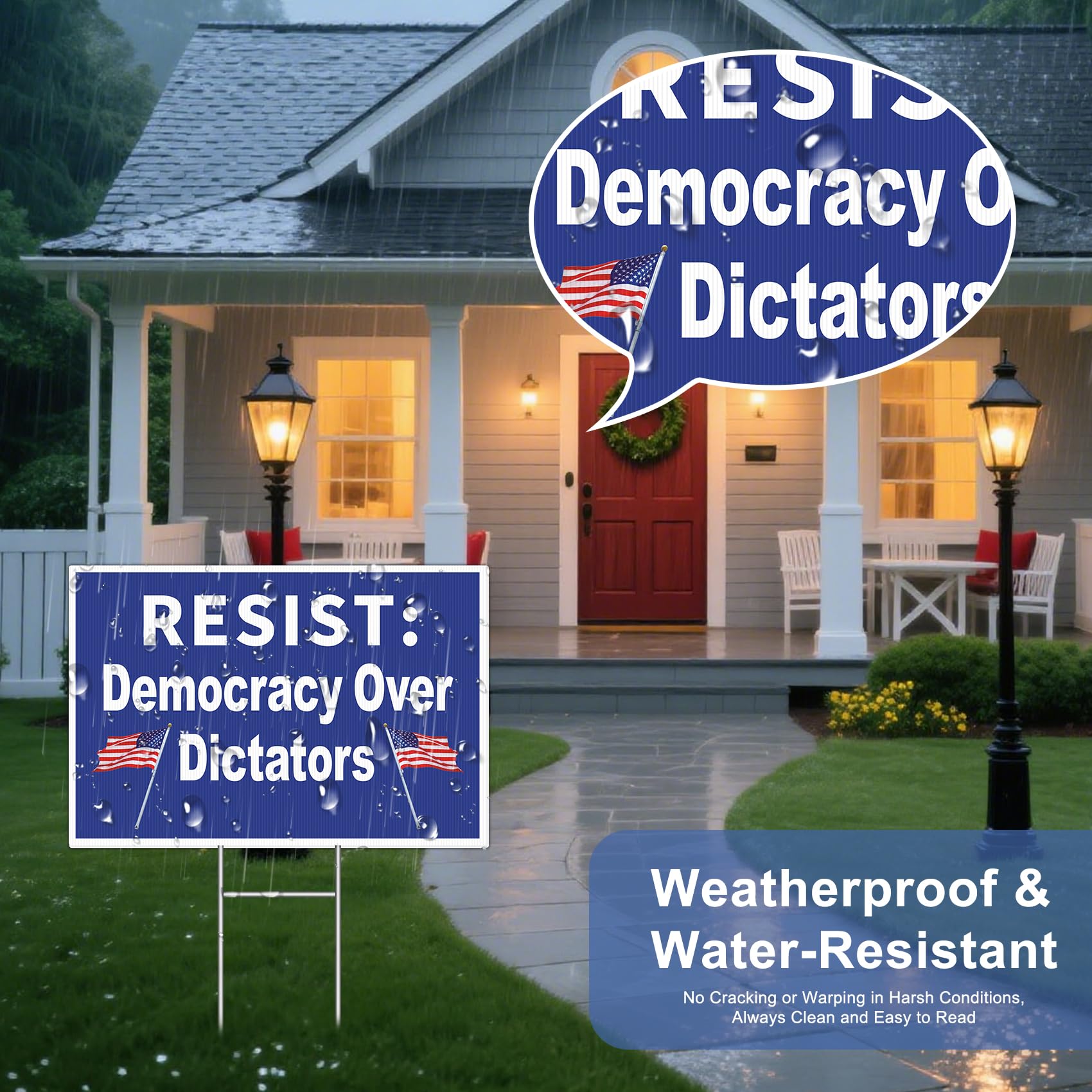 BeaMystGear RESIST sign outdoors handles sun, wind, and rain