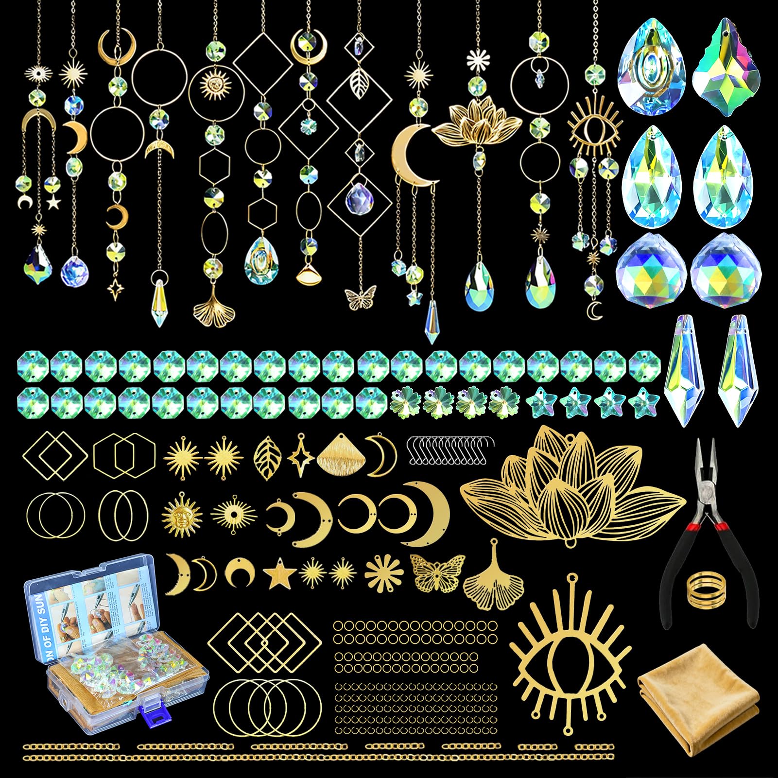 Beanewone DIY Suncatchers 300pcs parts for custom rainbow window decor.